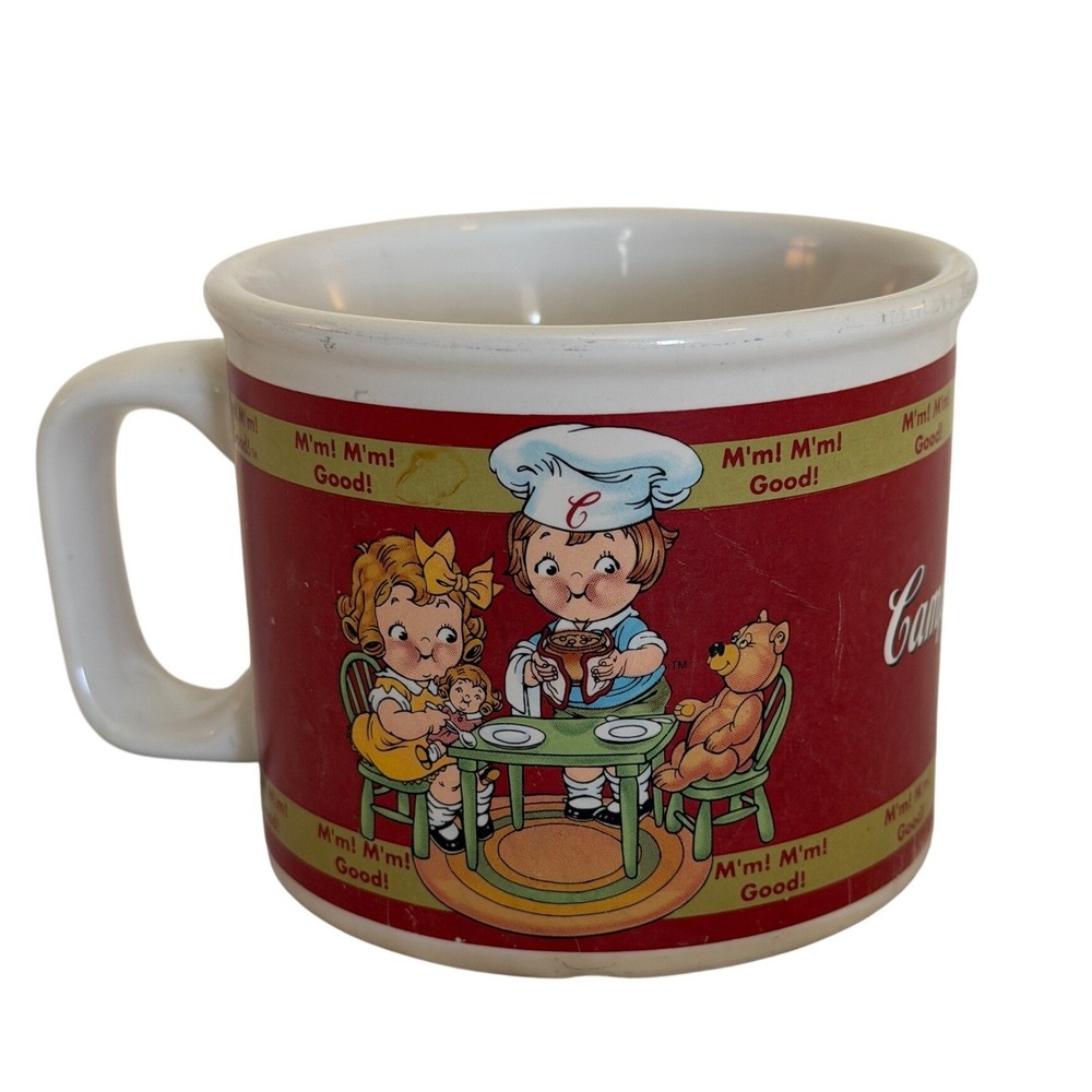 Vintage 1998 Campbell's Soup Kids Ceramic Mug Red Houston Harvest Collectible